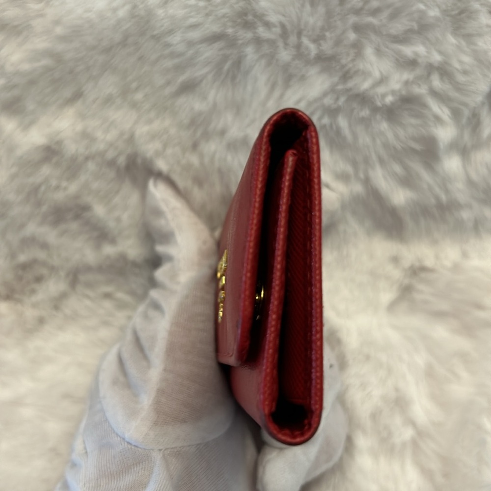 Prada ❤️Red❤️Saffiano leather key holder/card case double snaps - Picture 4 of 16